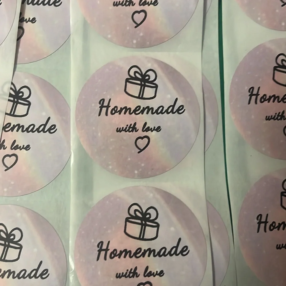 Homemade With Love 2” Stickers Hand Crafted